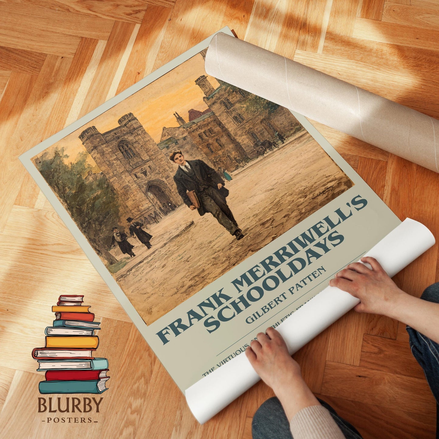 Frank Merriwell's Schooldays book poster packaging – museum-quality print rolled in protective tube