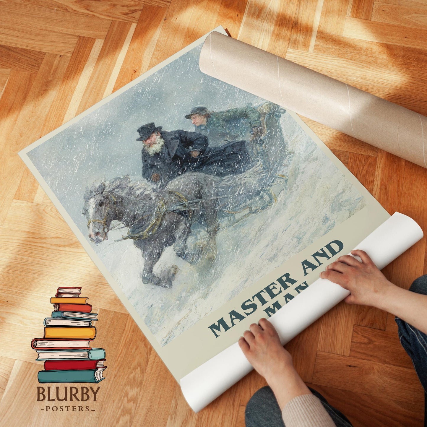 Master And Man book cover literary print detail – Leo Tolstoy book art