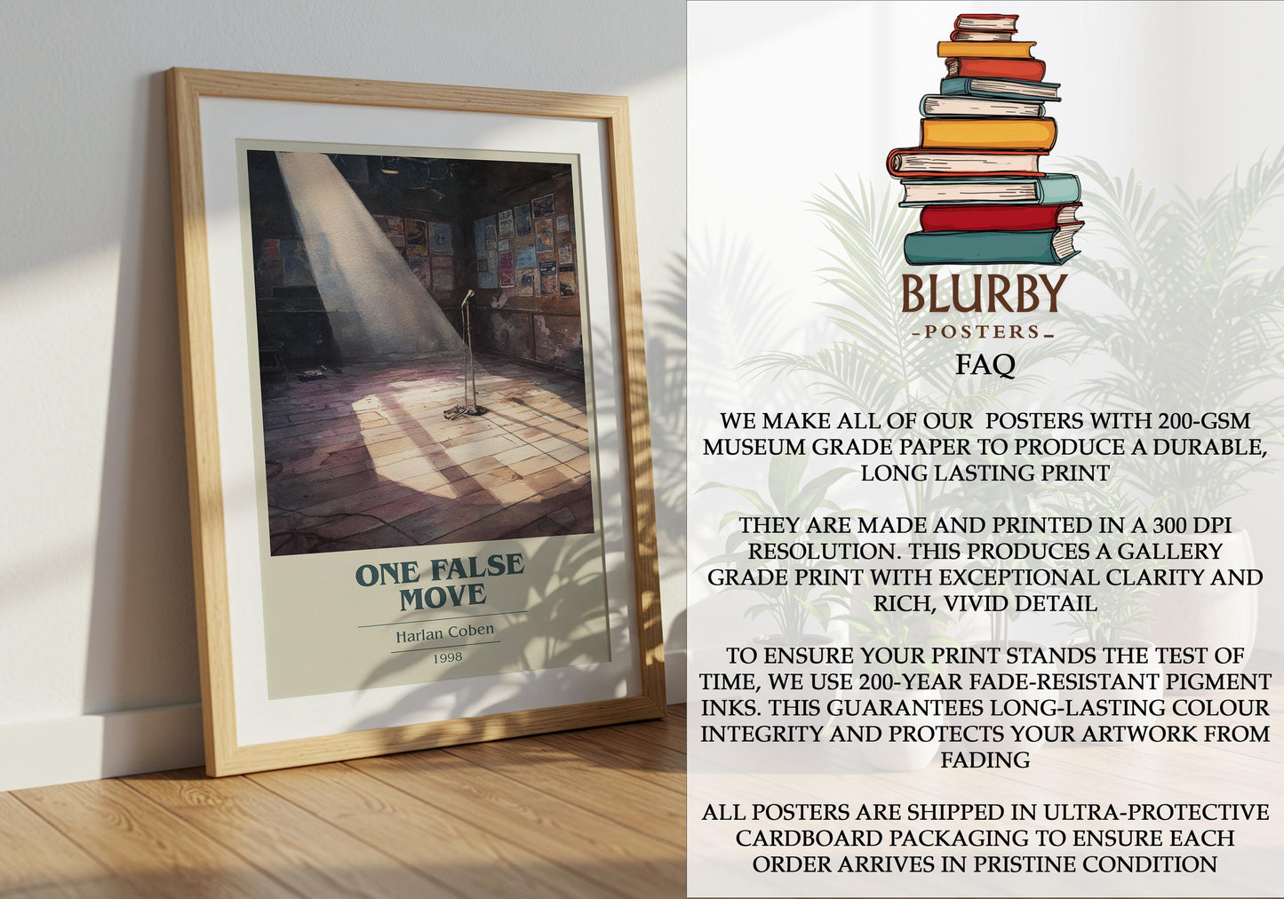 One False Move by Harlan Coben | Book Poster | Literary Art Gift For Book Lover | Novel Inspired Wall Art | Free Delivery