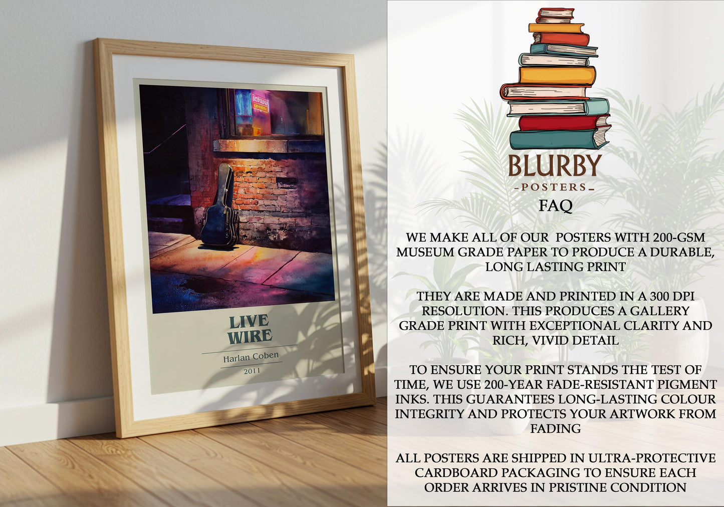 Live Wire by Harlan Coben | Book Poster | Literary Art Gift For Book Lover | Novel Inspired Wall Art | Free Delivery