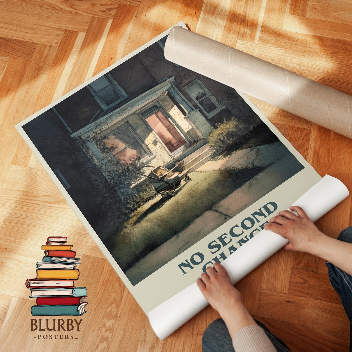 No Second Chance book poster packaging – museum-quality print rolled in protective tube