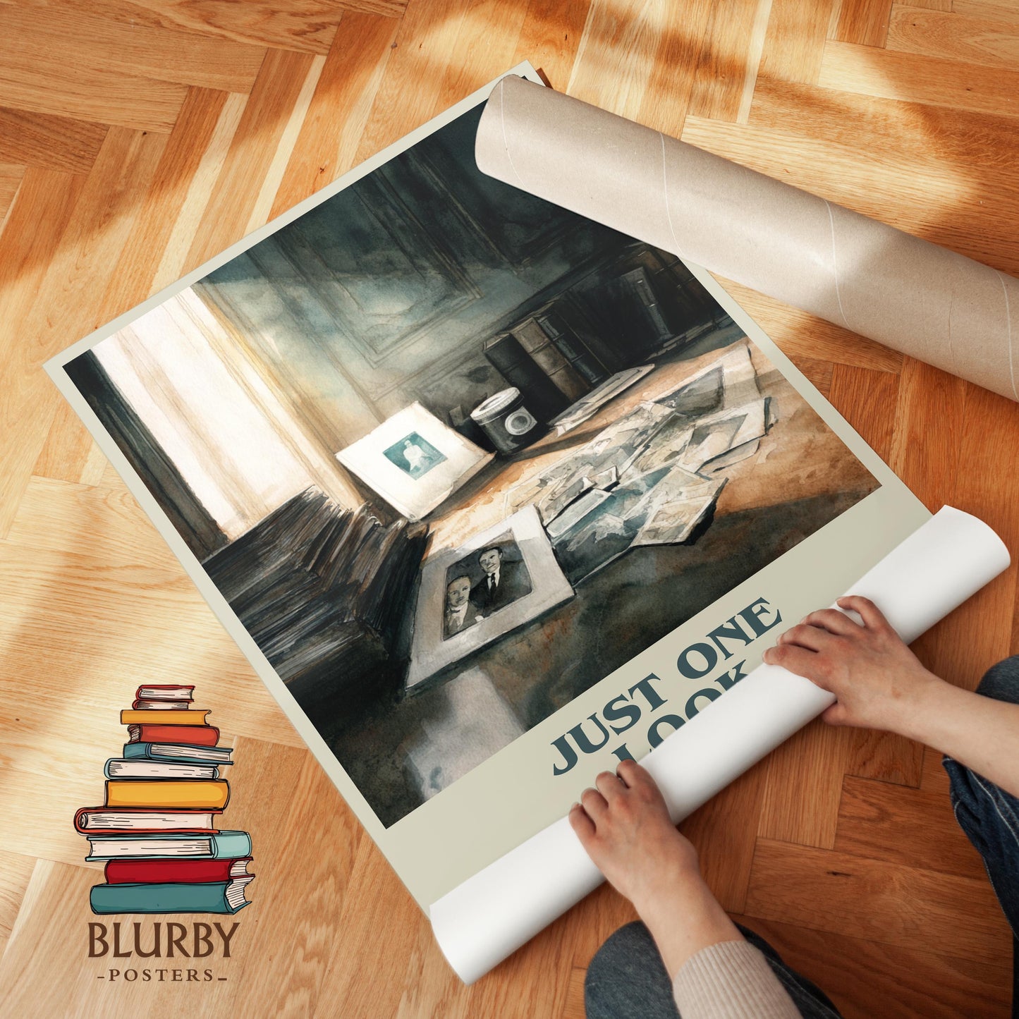 Just One Look book poster packaging – museum-quality print rolled in protective tube
