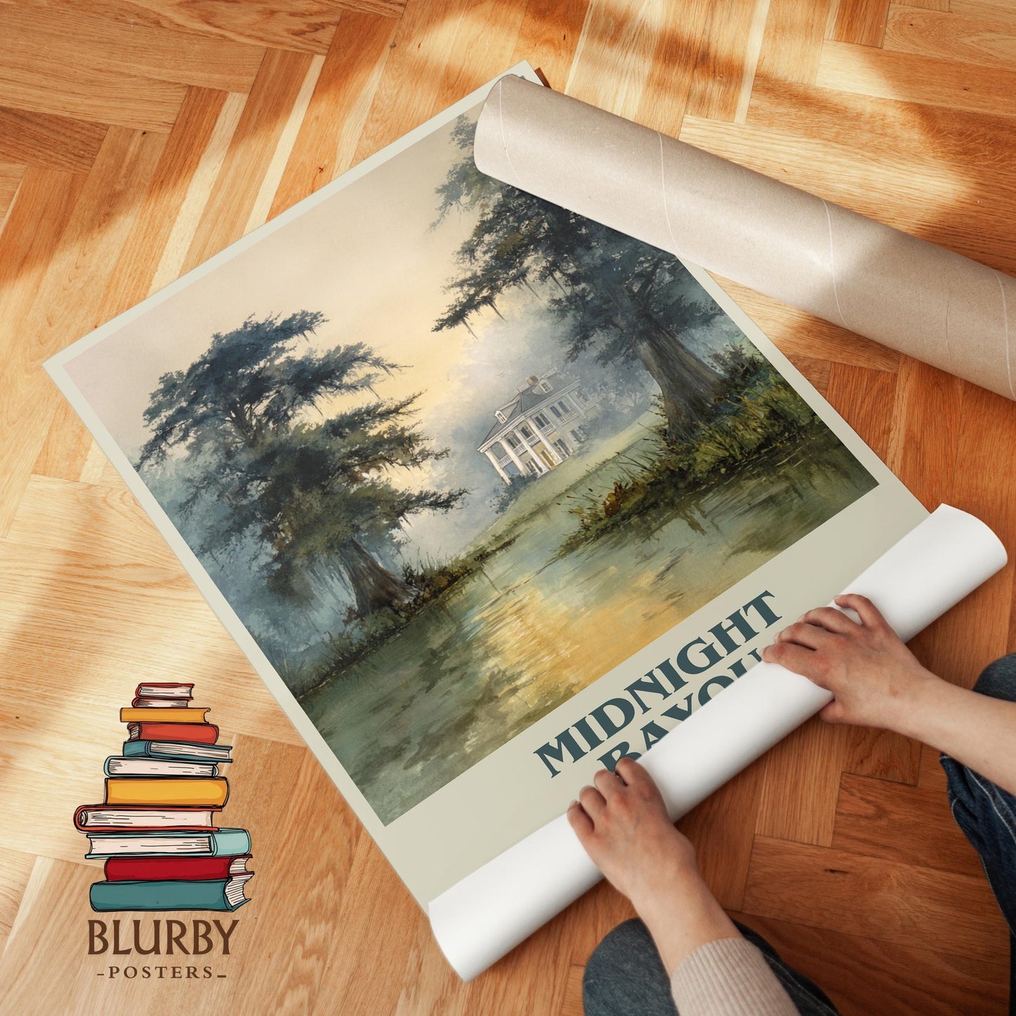 Midnight Bayou book poster packaging – museum-quality print rolled in protective tube
