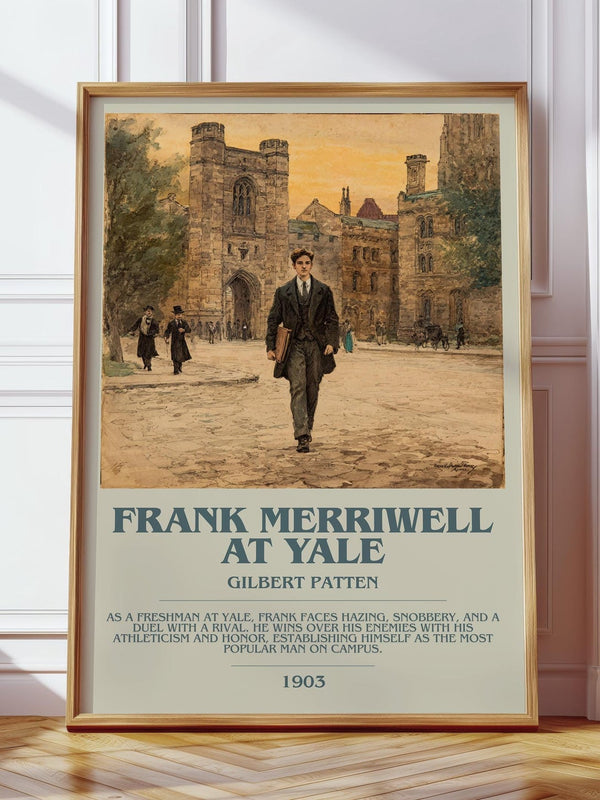 Frank Merriwell At Yale bookish print in frame leaning in hallway – adventure wall art