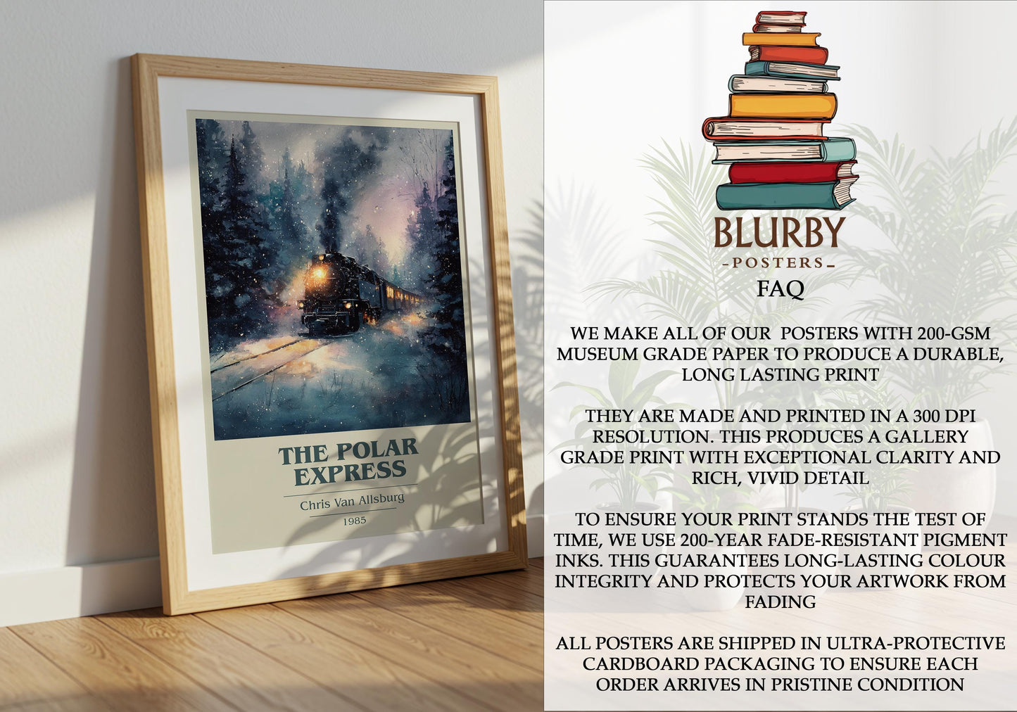 The Polar Express by Chris Van Allsburg | Book Poster | Literary Art Gift For Book Lover | Novel Inspired Wall Art
