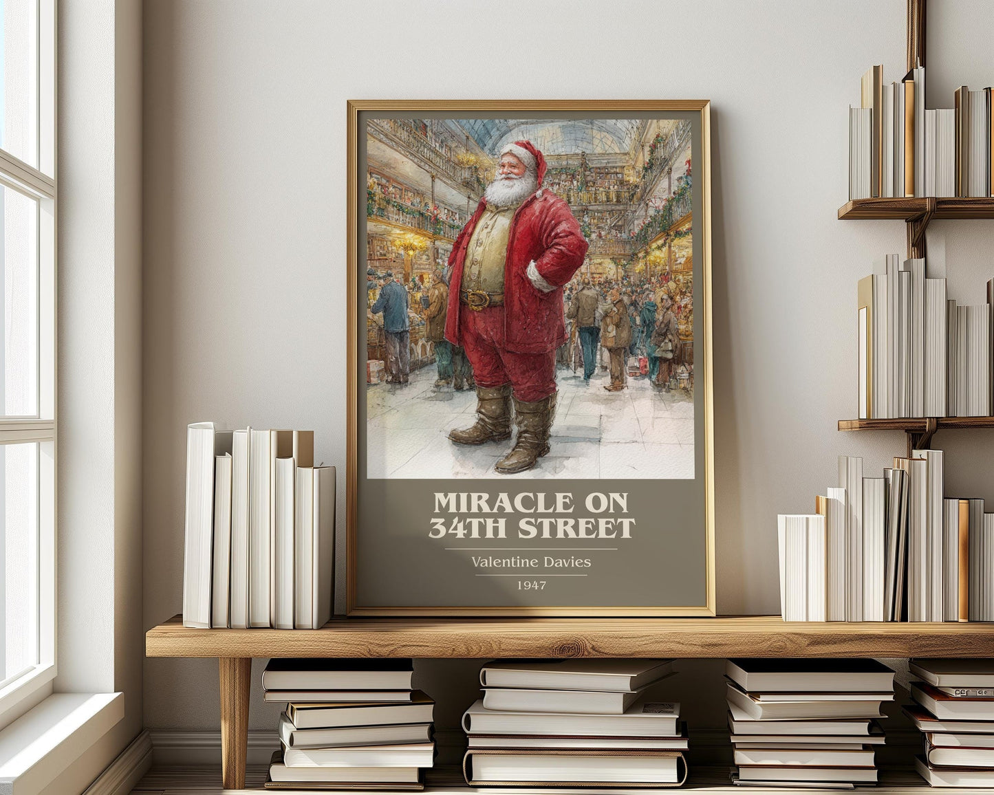 Miracle On 34th Street book cover book poster framed on wall – classic literature wall art