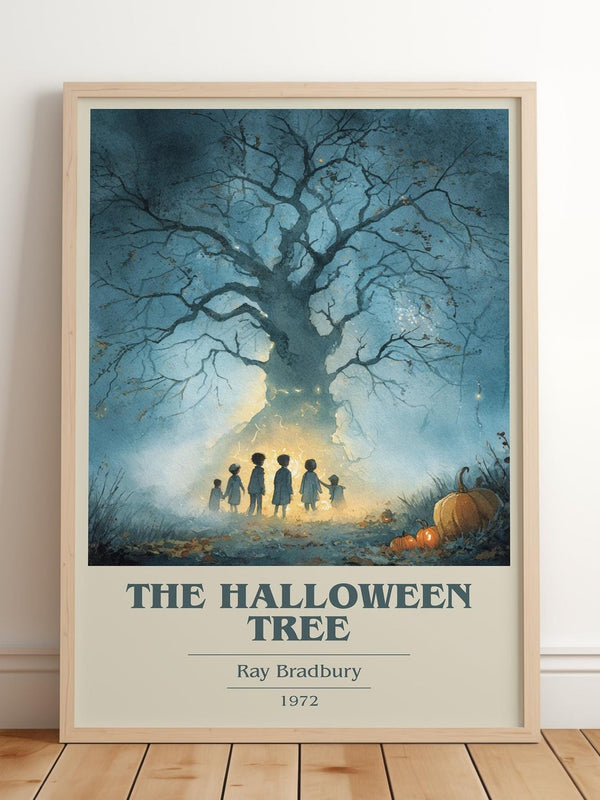 The Halloween Tree book cover print in frame leaning in hallway – childrens wall art