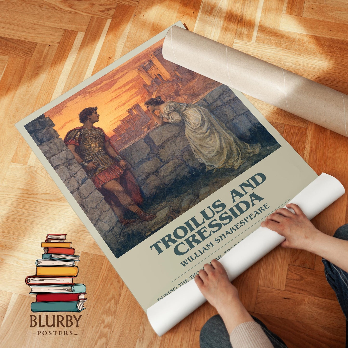 Troilus and Cressida book poster packaging – museum-quality print rolled in protective tube