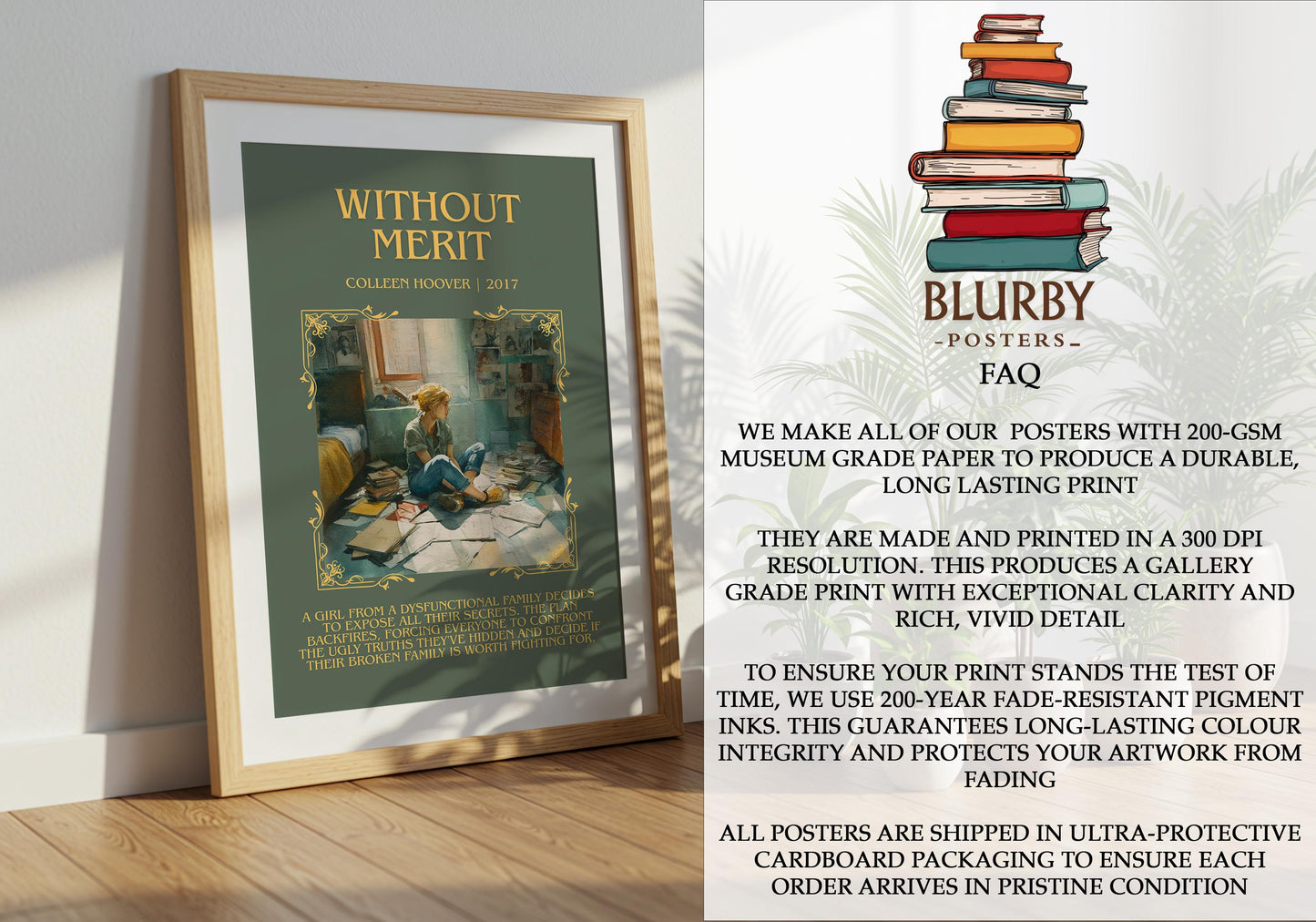 Without Merit by Colleen Hoover | Book Poster | Literary Art Gift For Book Lover | Novel Inspired Wall Art | Free Delivery