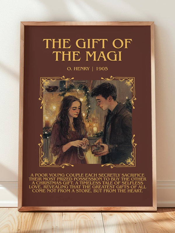 The Gift Of The Magi minimalist print in frame leaning in hallway – classic literature wall art