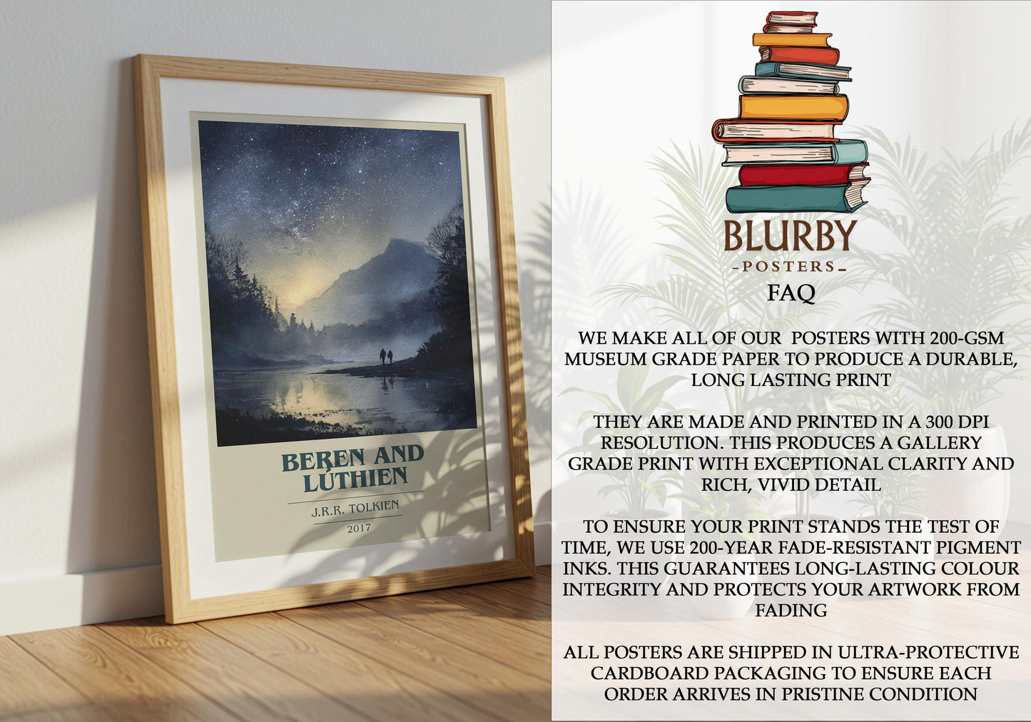 Beren and Luthien by J.R.R. Tolkien | Book Poster | Literary Art Gift For Book Lover | Novel Inspired Wall Art