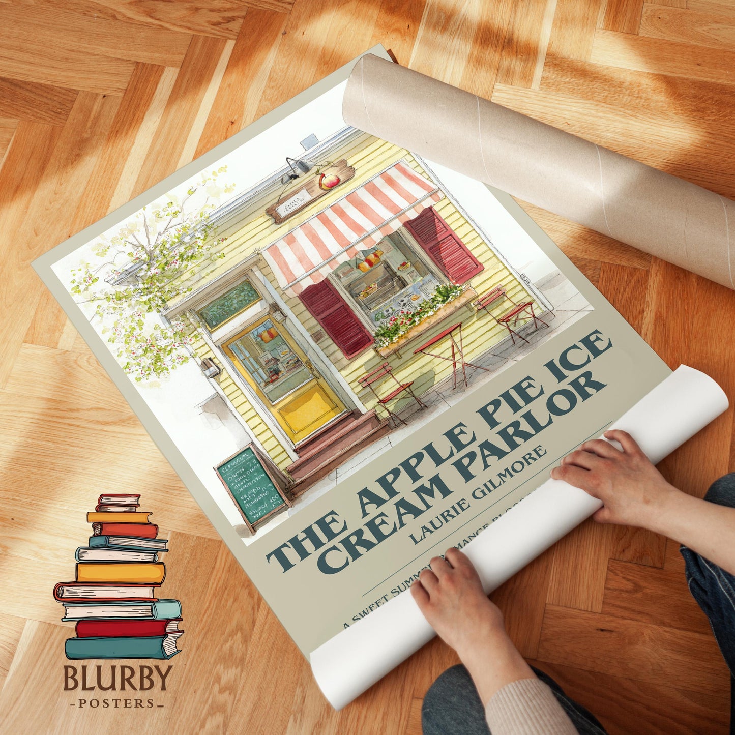 The Apple Pie Ice Cream Parlor book poster packaging – museum-quality print rolled in protective tube