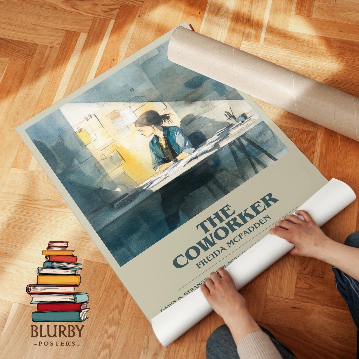 The Coworker book poster packaging – museum-quality print rolled in protective tube