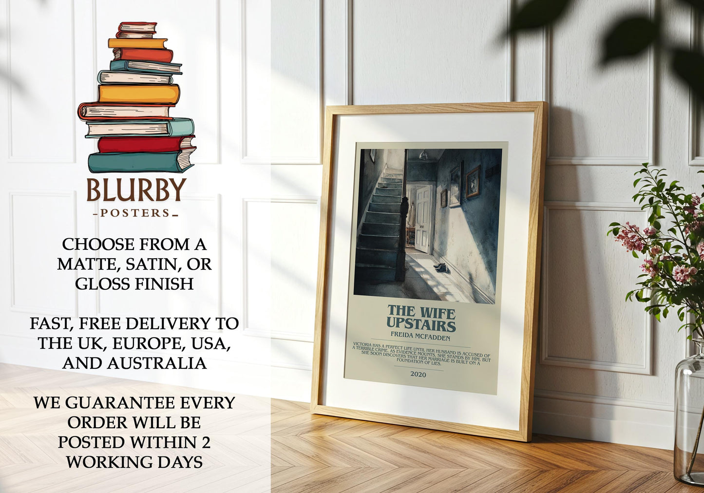 The Wife Upstairs book poster packaging – museum-quality print rolled in protective tube