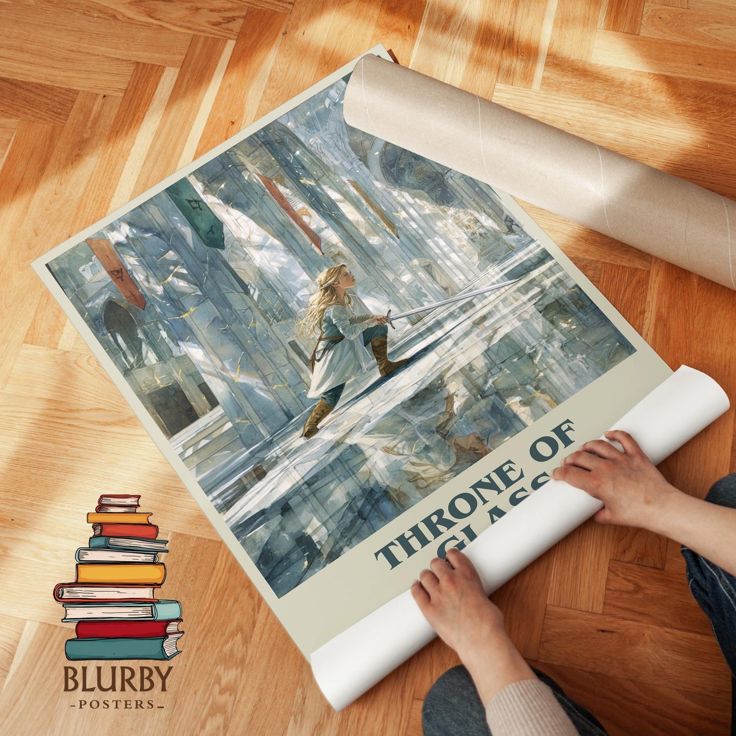 Throne of Glass book cover poster paired in gallery wall – literary art prints