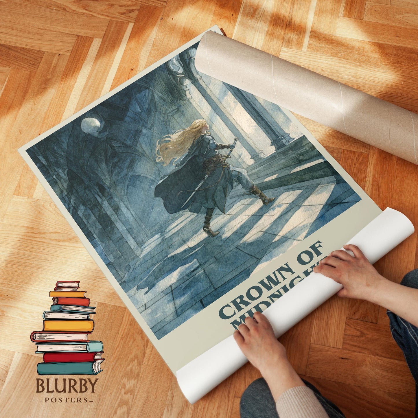 Crown of Midnight book cover poster paired in gallery wall – literary art prints