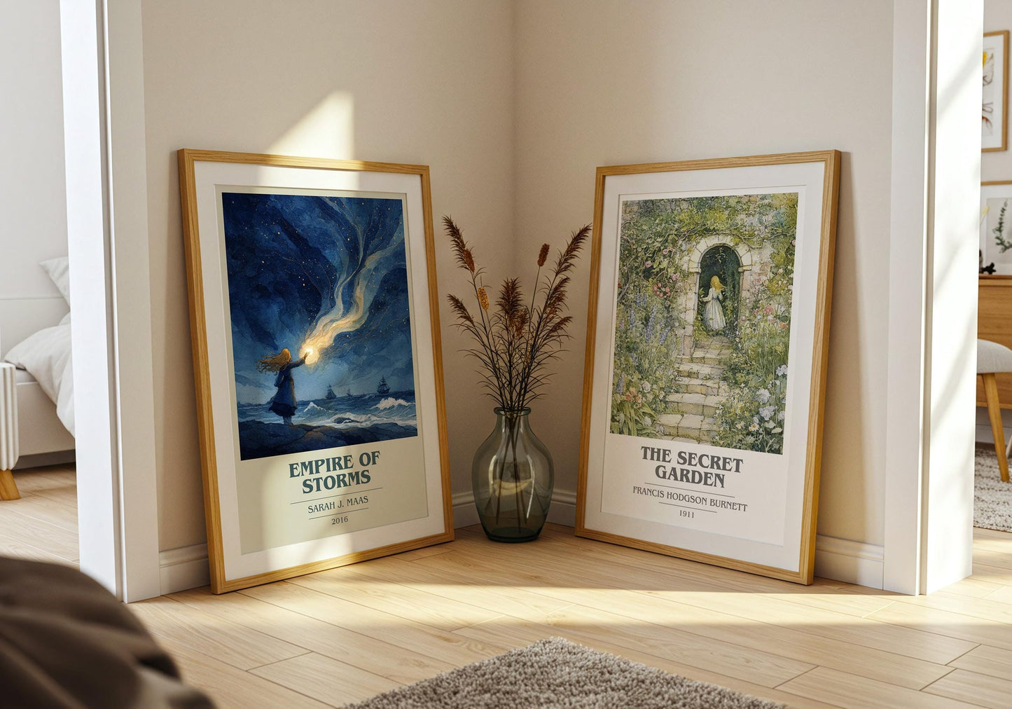 Empire of Storms book cover poster paired in gallery wall – literary art prints
