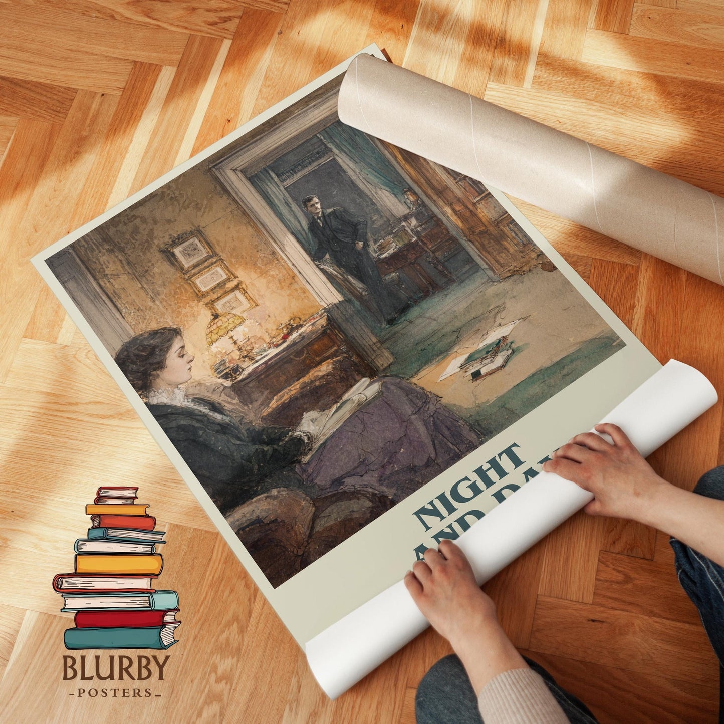 Night and Day book poster packaging – museum-quality print rolled in protective tube