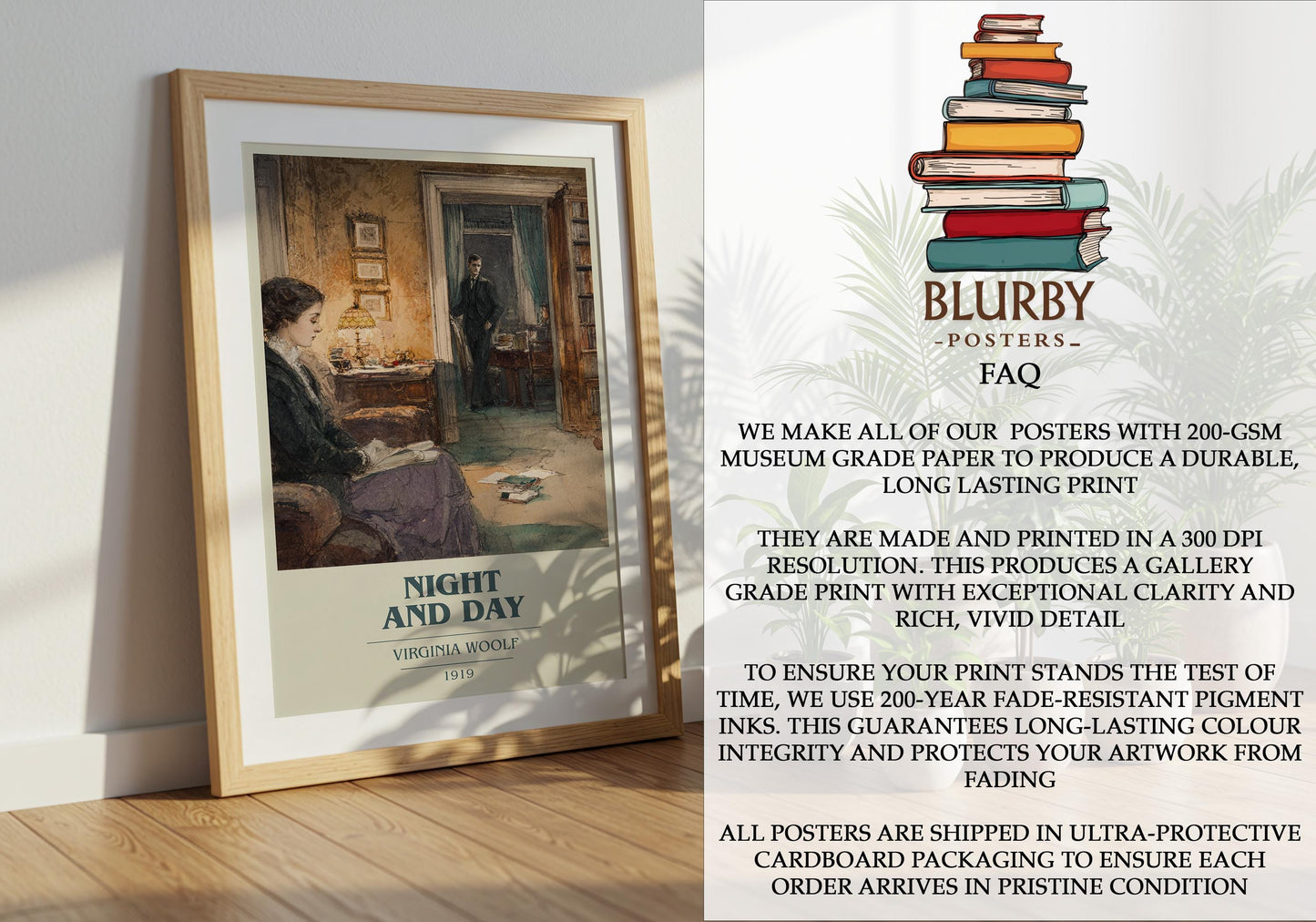 Night and Day by Virginia Woolf | Book Poster | Literary Art Gift For Book Lover | Novel Inspired Wall Art | Free Delivery