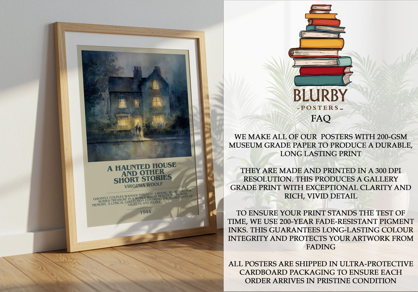 A Haunted House and Other Short Stories by Virginia Woolf | Book Poster | Literary Art Gift For Book Lover | Novel Inspired Wall Art