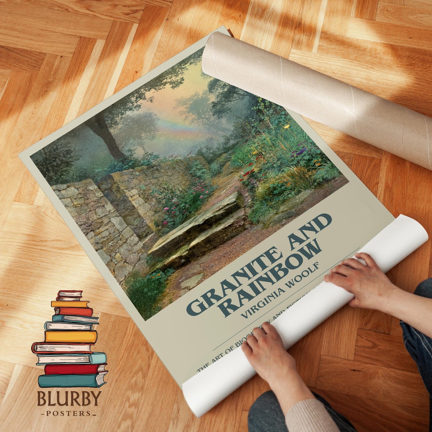 Granite and Rainbow book poster packaging – museum-quality print rolled in protective tube