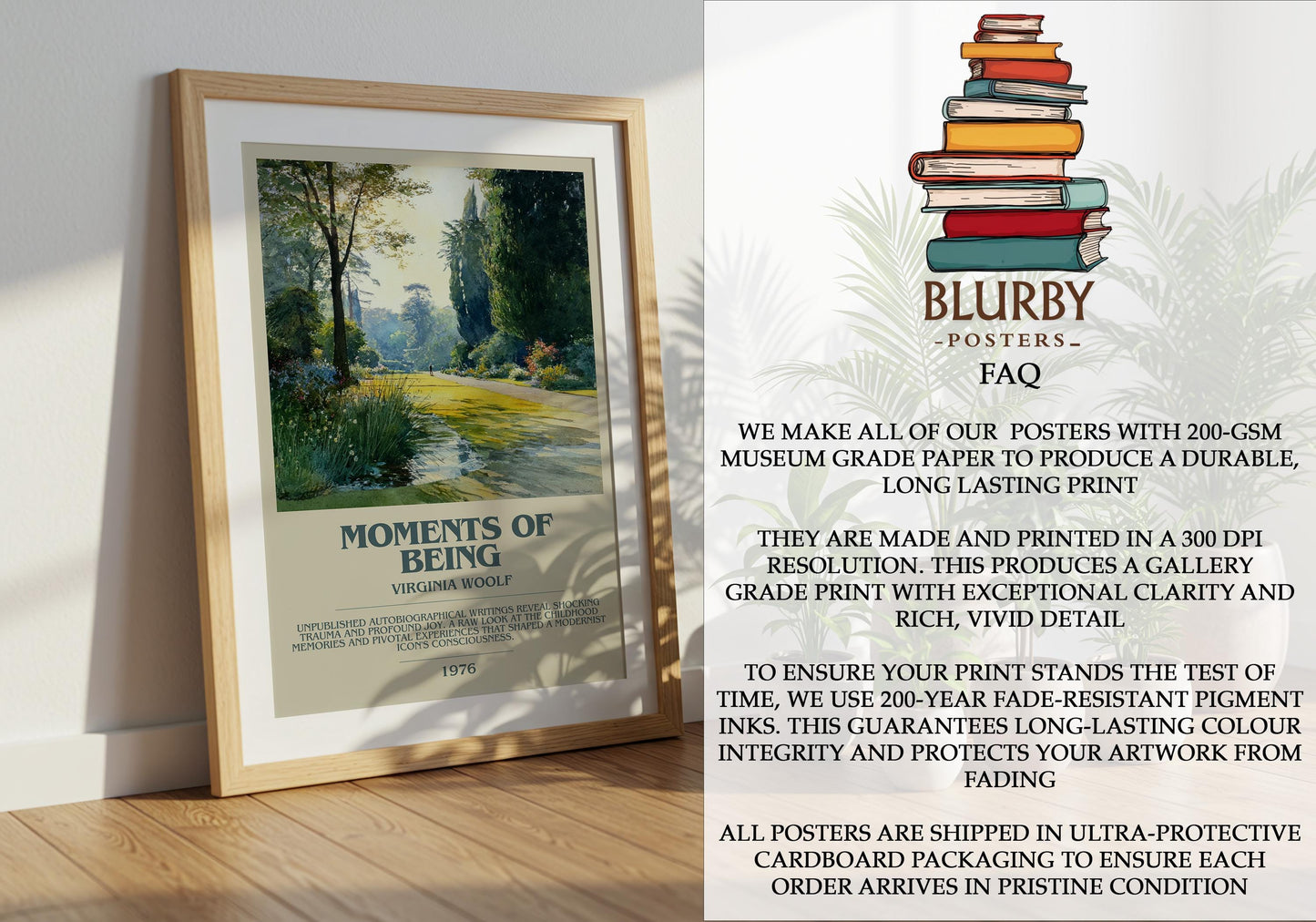 Moments of Being by Virginia Woolf | Book Poster | Literary Art Gift For Book Lover | Novel Inspired Wall Art