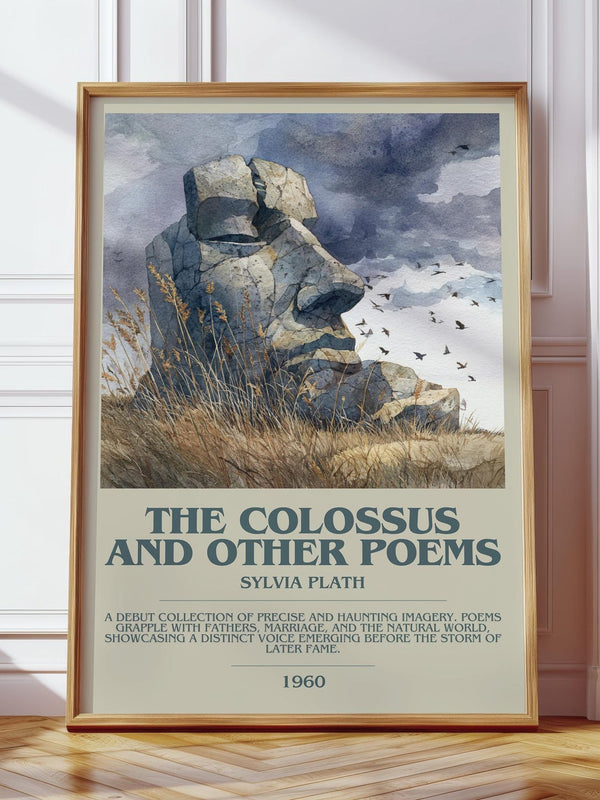 The Colossus: and Other Poems bookish print in frame leaning in hallway – thriller wall art