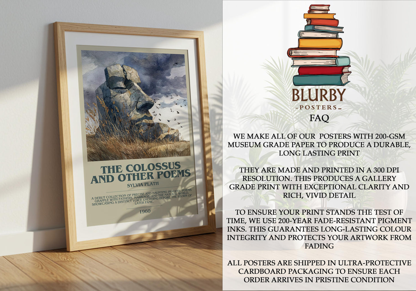 The Colossus and Other Poems by Sylvia Plath | Book Poster | Literary Art Gift For Book Lover | Novel Inspired Wall Art