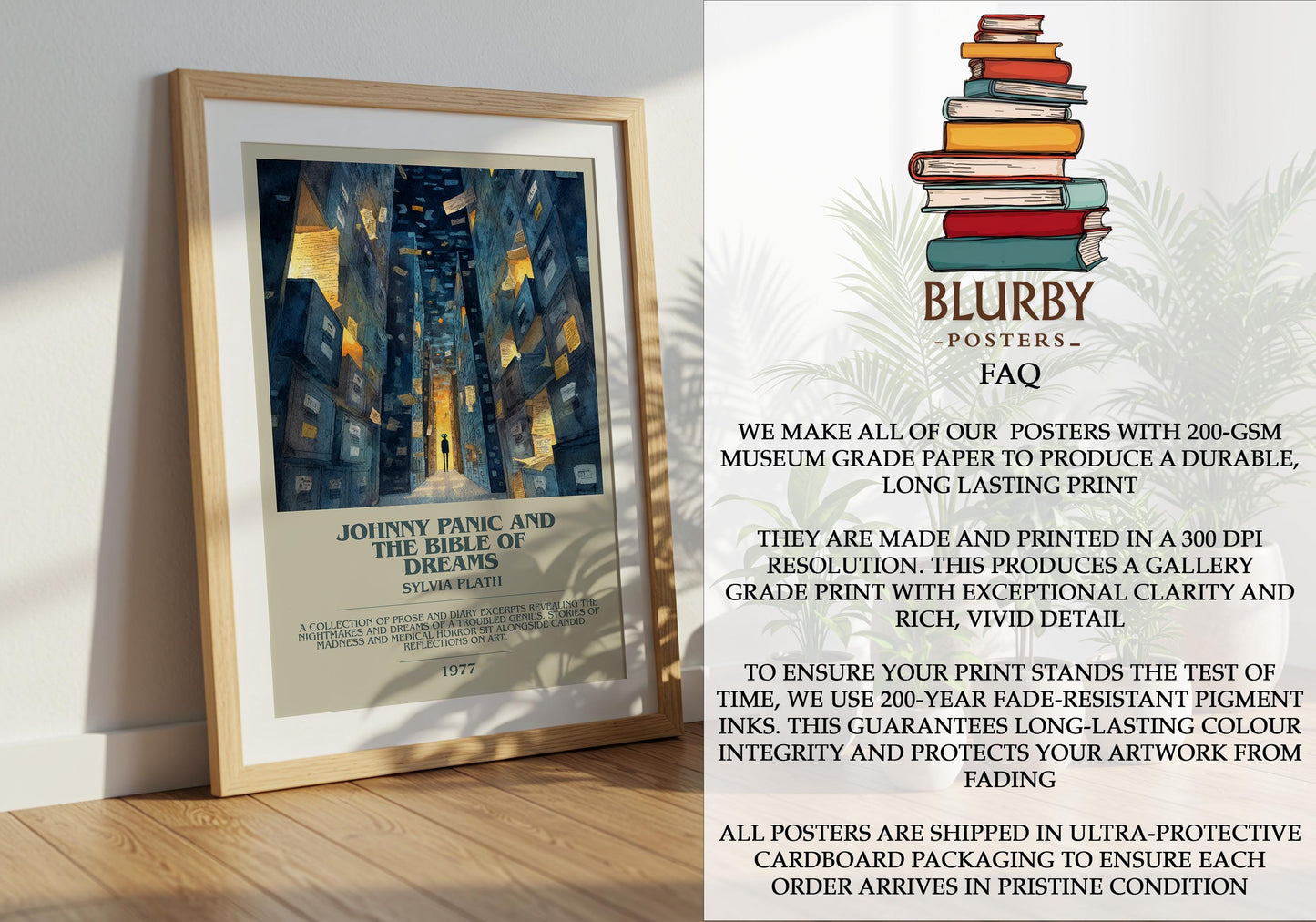 Johnny Panic and the Bible of Dreams by Sylvia Plath | Book Poster | Literary Art Gift For Book Lover | Novel Inspired Wall Art