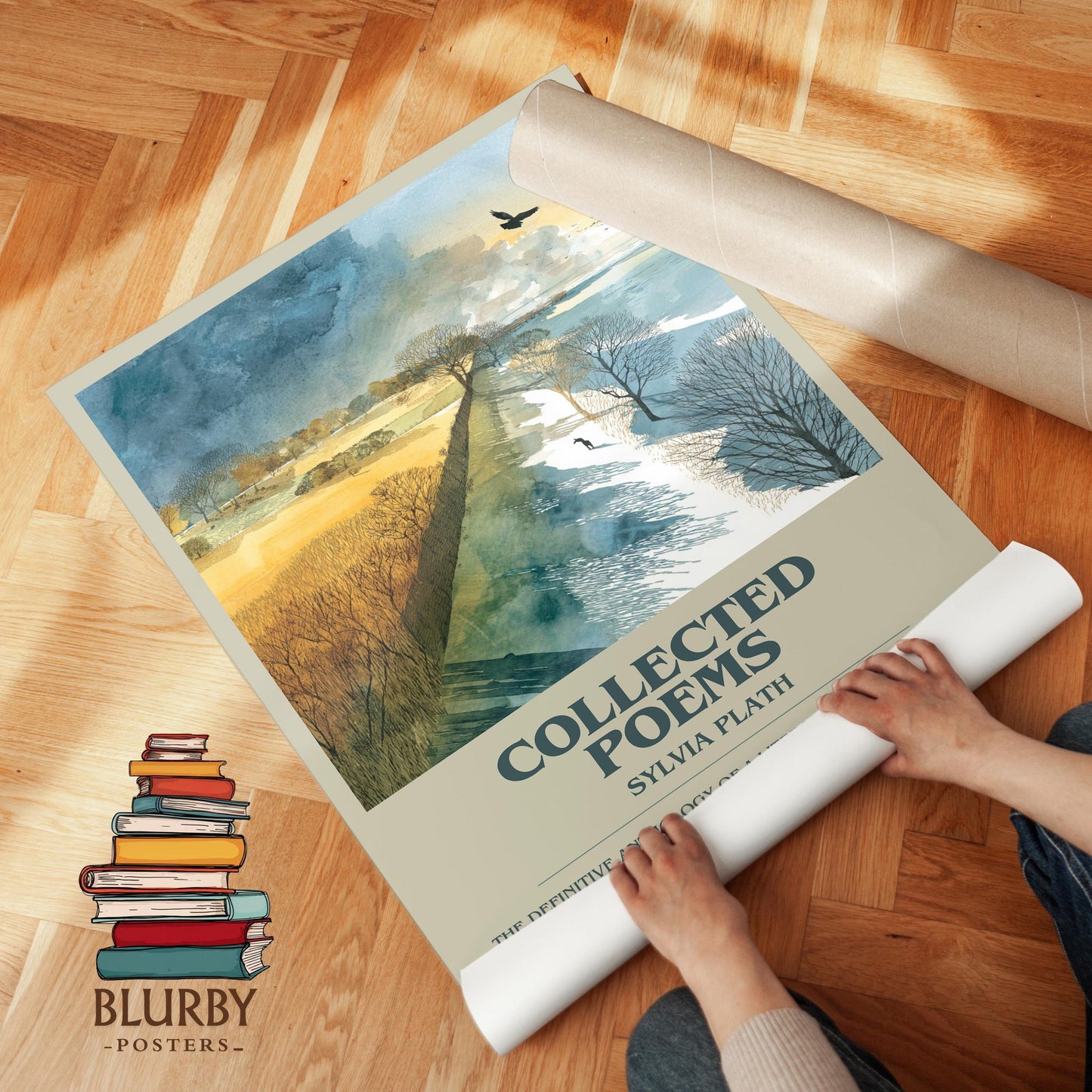 The Collected Poems book poster packaging – museum-quality print rolled in protective tube
