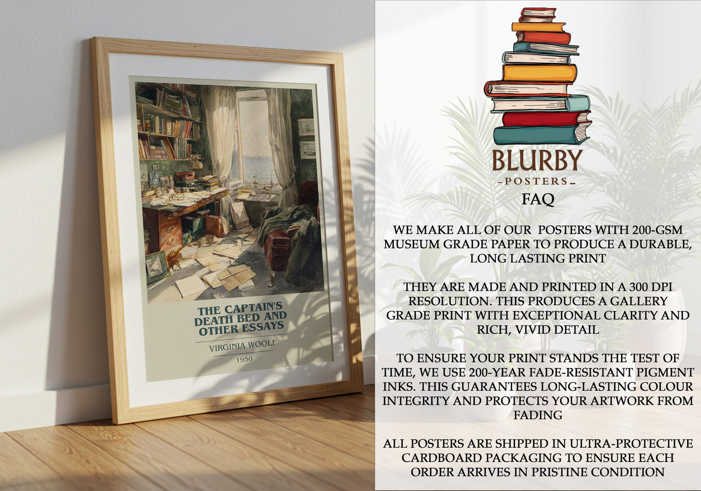 The Captain's Death Bed and Other Essays by Virginia Woolf | Book Poster | Literary Art Gift For Book Lover | Novel Inspired Wall Art