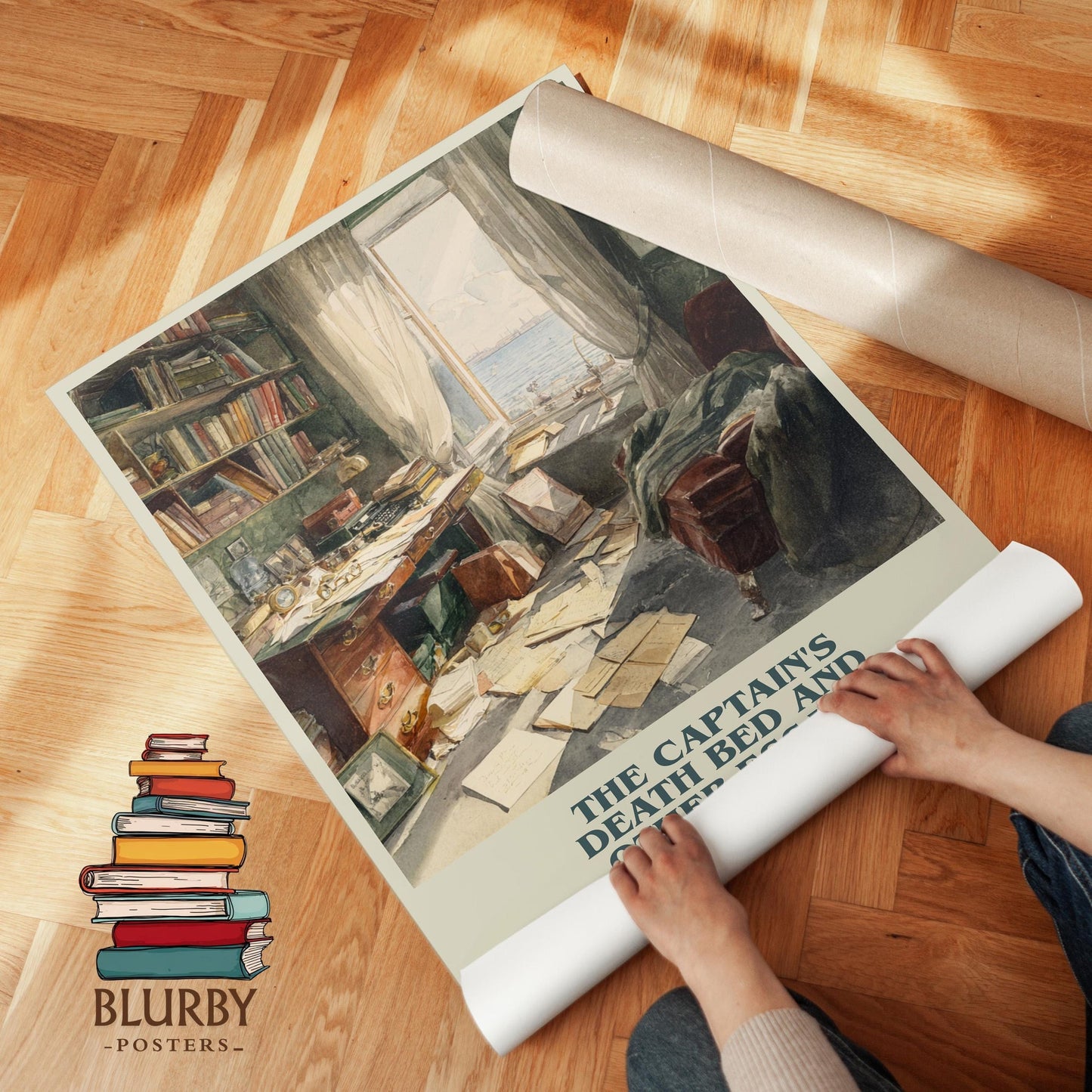 The Captain's Death Bed, and Other Essays book cover poster paired in gallery wall – literary art prints