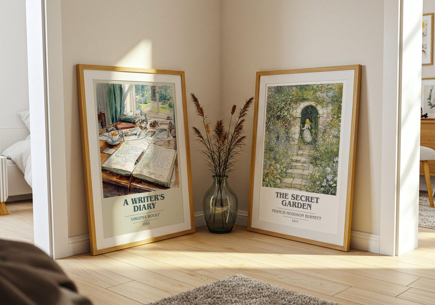 A Writer's Diary book cover poster paired in gallery wall – literary art prints