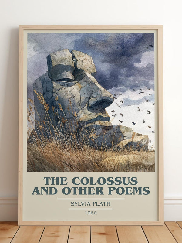 The Colossus: and Other Poems book cover print in frame leaning in hallway – thriller wall art