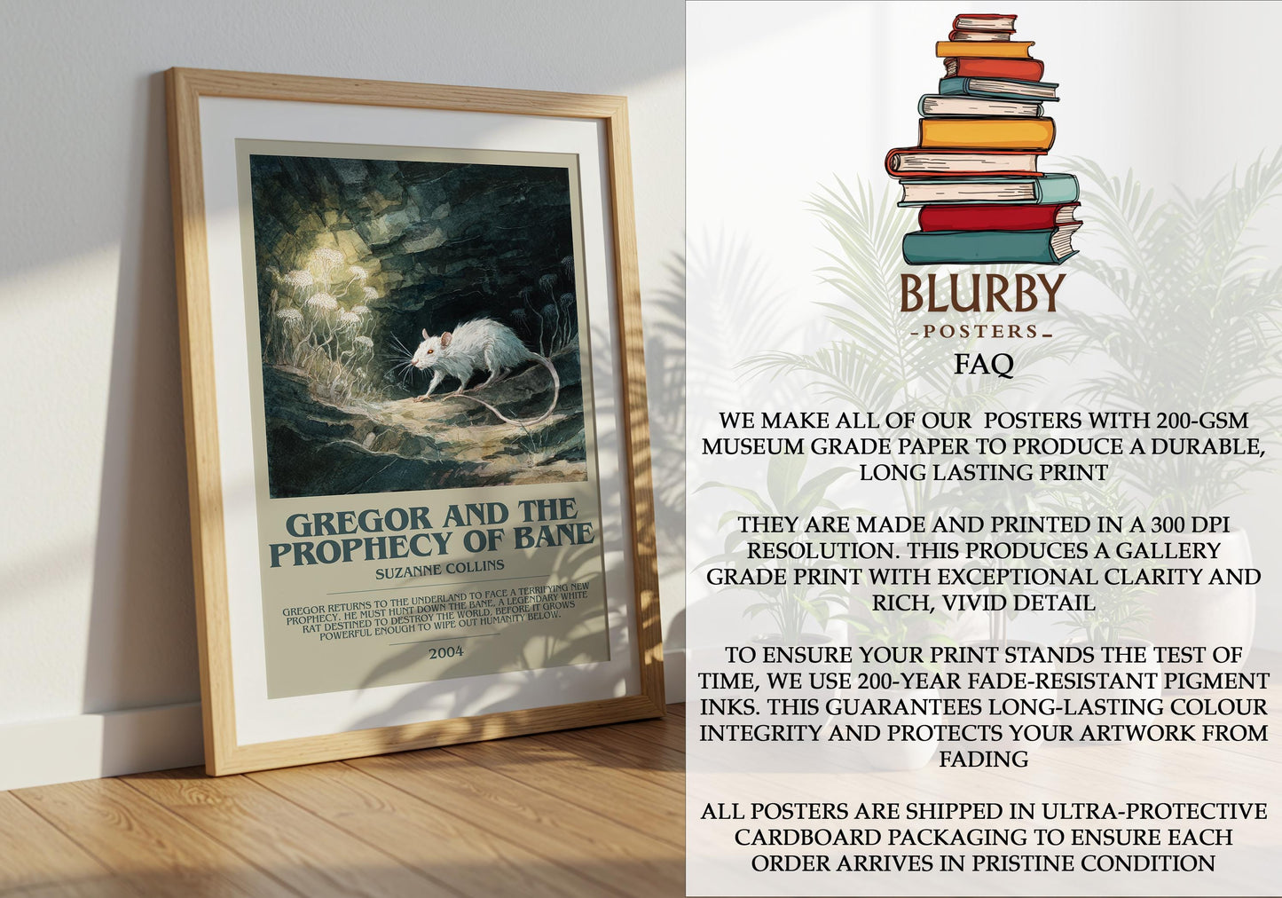 Gregor and the Prophecy of Bane by Suzanne Collins | Book Poster | Literary Art Gift For Book Lover | Novel Inspired Wall Art