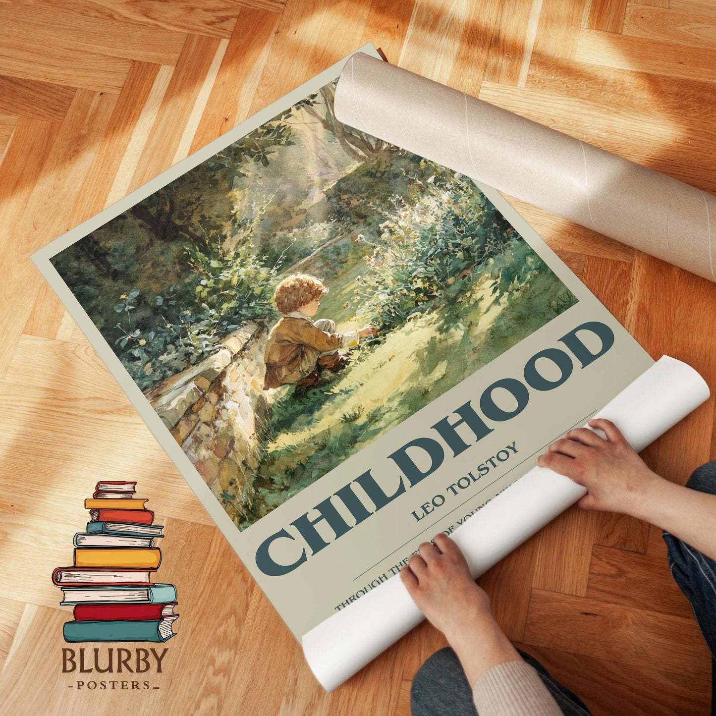 Childhood book poster packaging – museum-quality print rolled in protective tube