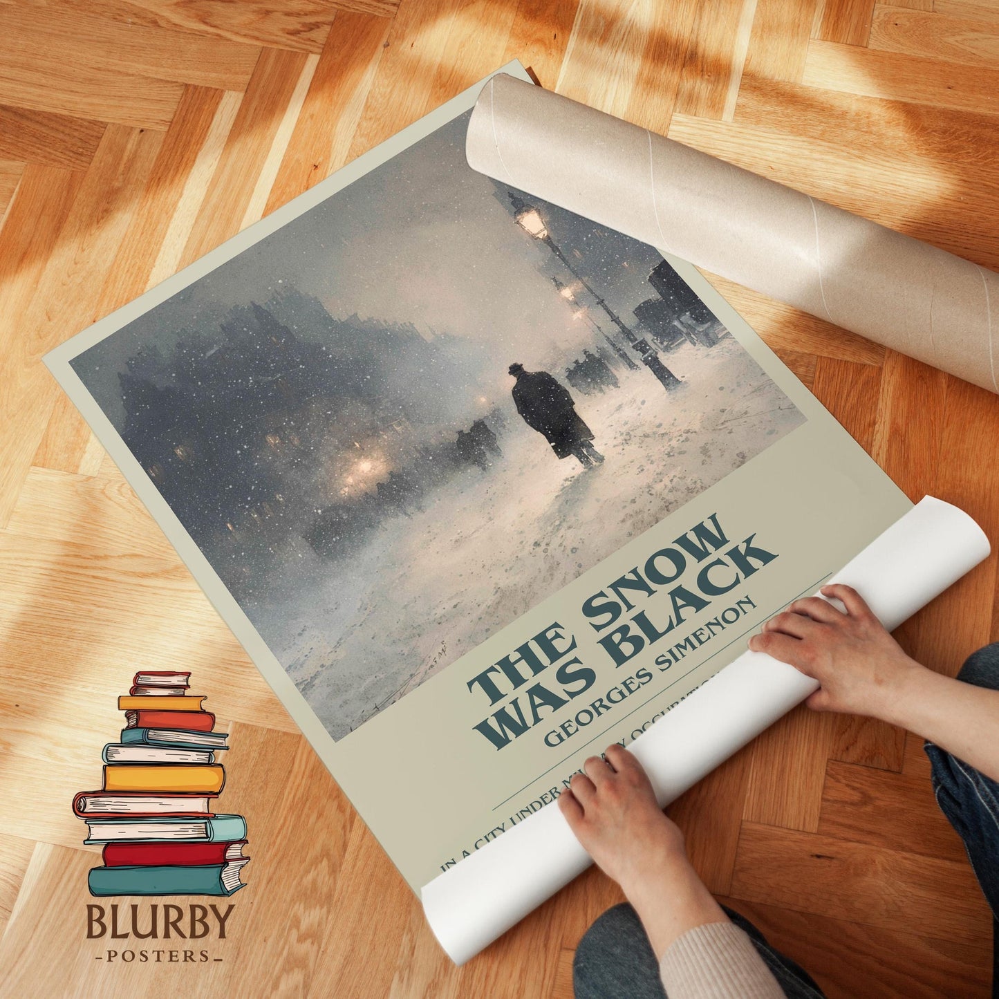 The Snow was Black book poster packaging – museum-quality print rolled in protective tube