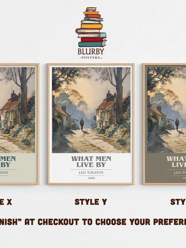 What Men Live By book cover print in frame leaning in hallway – classic literature wall art