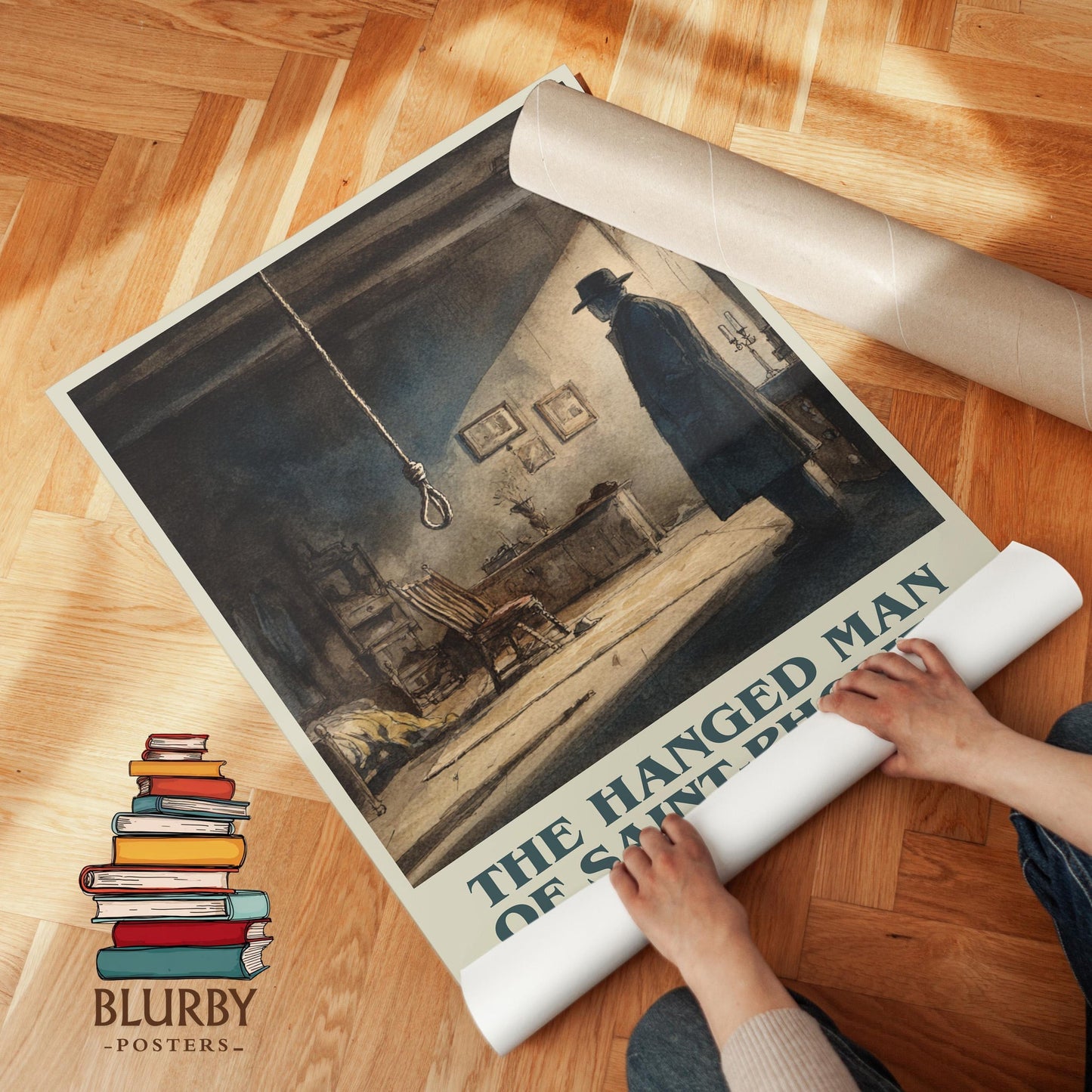 The Hanged Man Of Saint-Pholien book cover poster paired in gallery wall – literary art prints