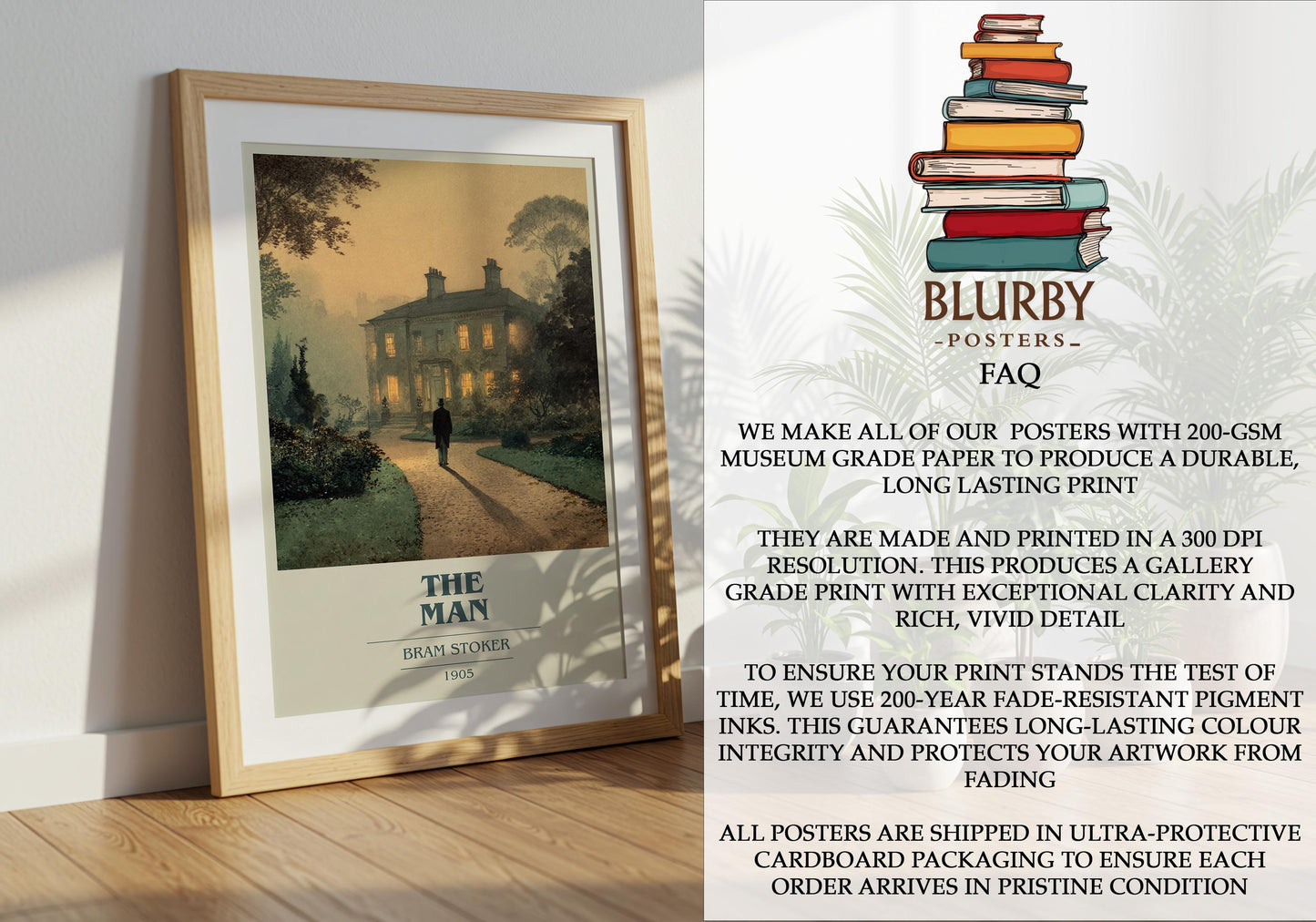 The Man by Bram Stoker | Book Poster | Literary Art Gift For Book Lover | Novel Inspired Wall Art | Free Delivery