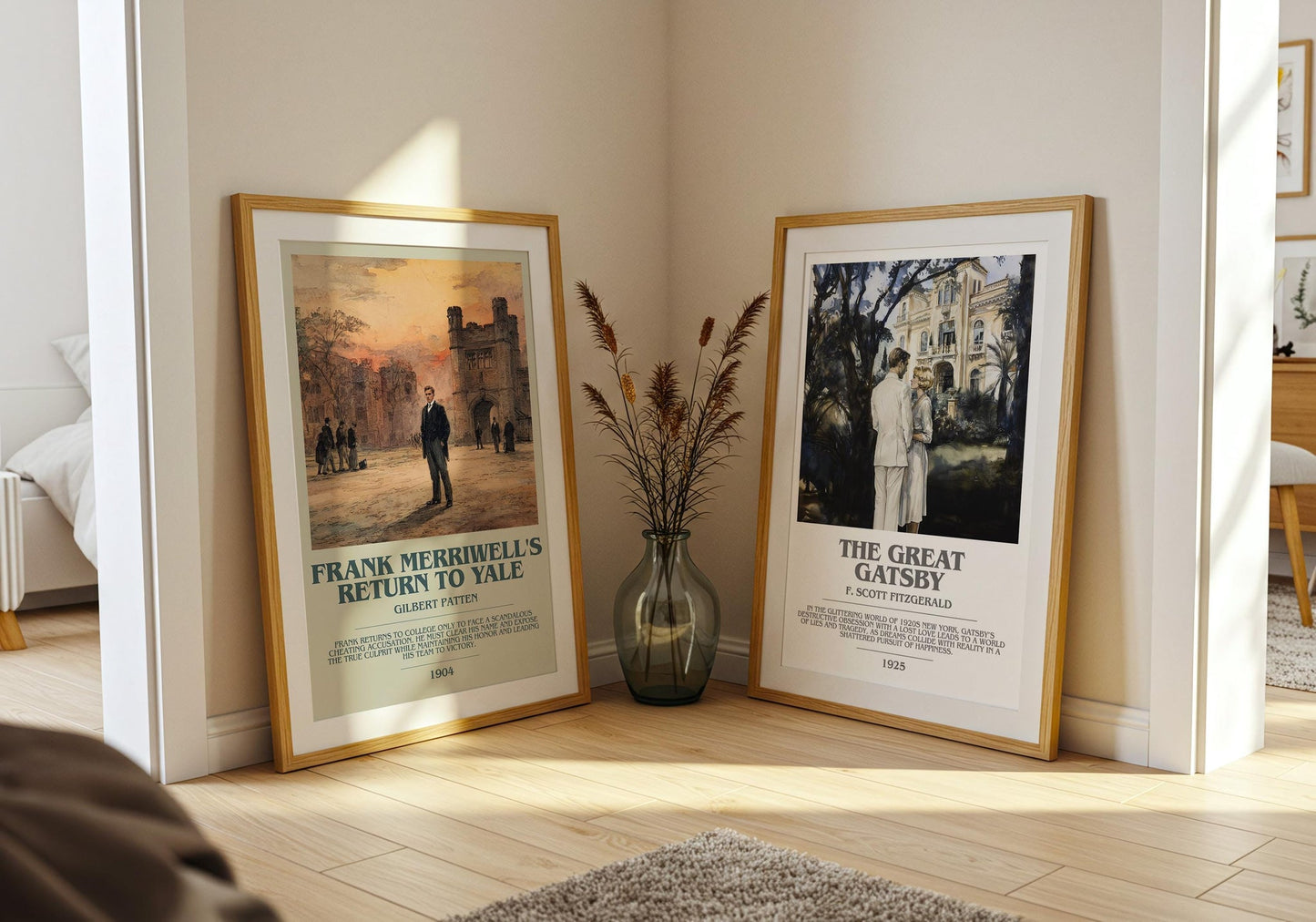 Frank Merriwell's Return To Yale bookish poster paired in gallery wall – literary art prints