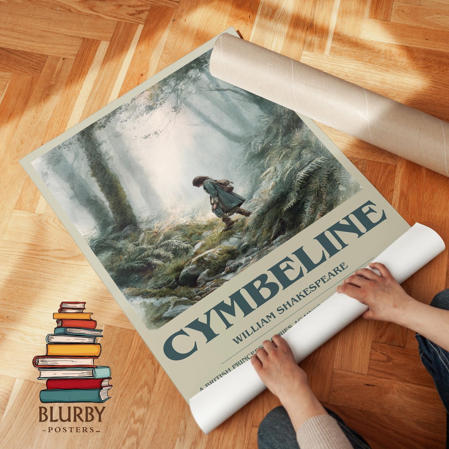 Cymbeline book poster packaging – museum-quality print rolled in protective tube