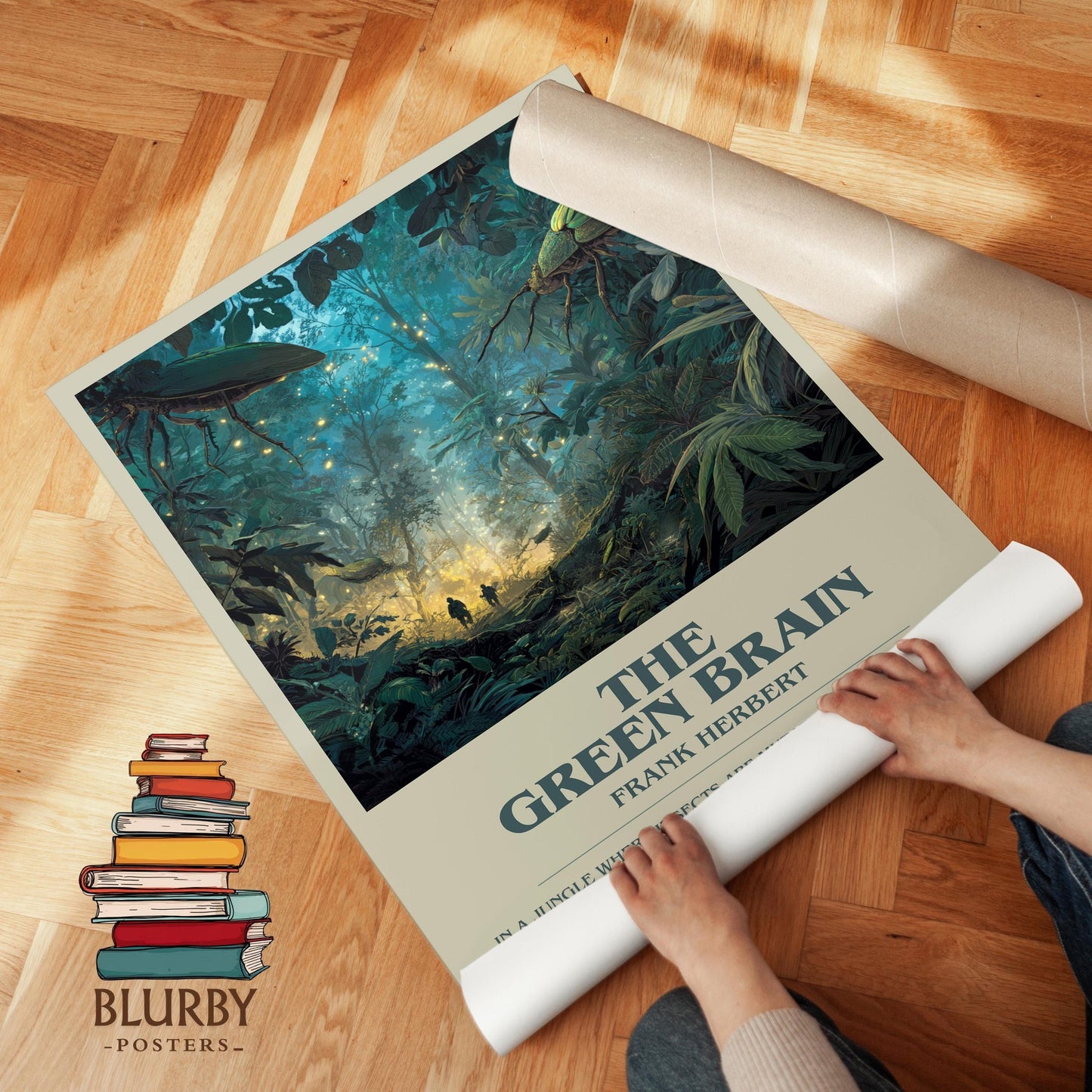 The Green Brain book poster packaging – museum-quality print rolled in protective tube