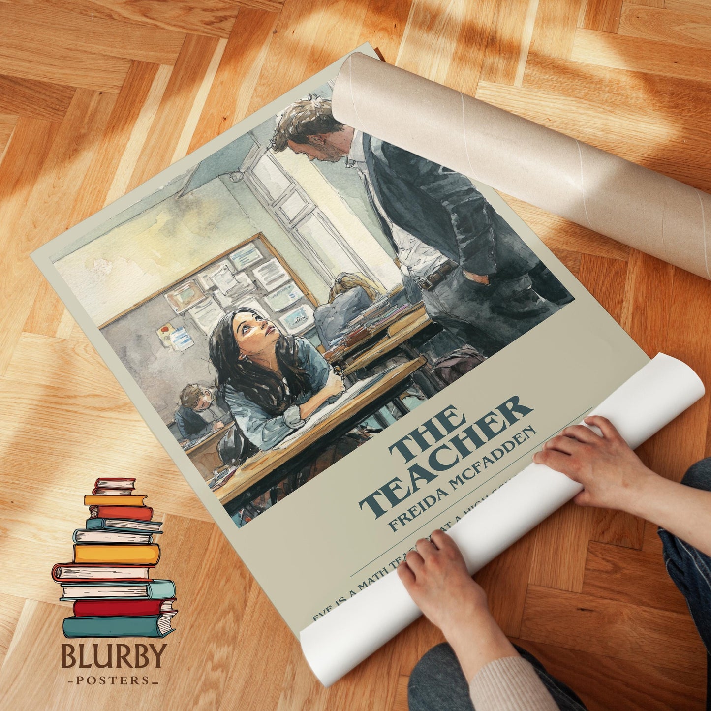 The Teacher book poster packaging – museum-quality print rolled in protective tube