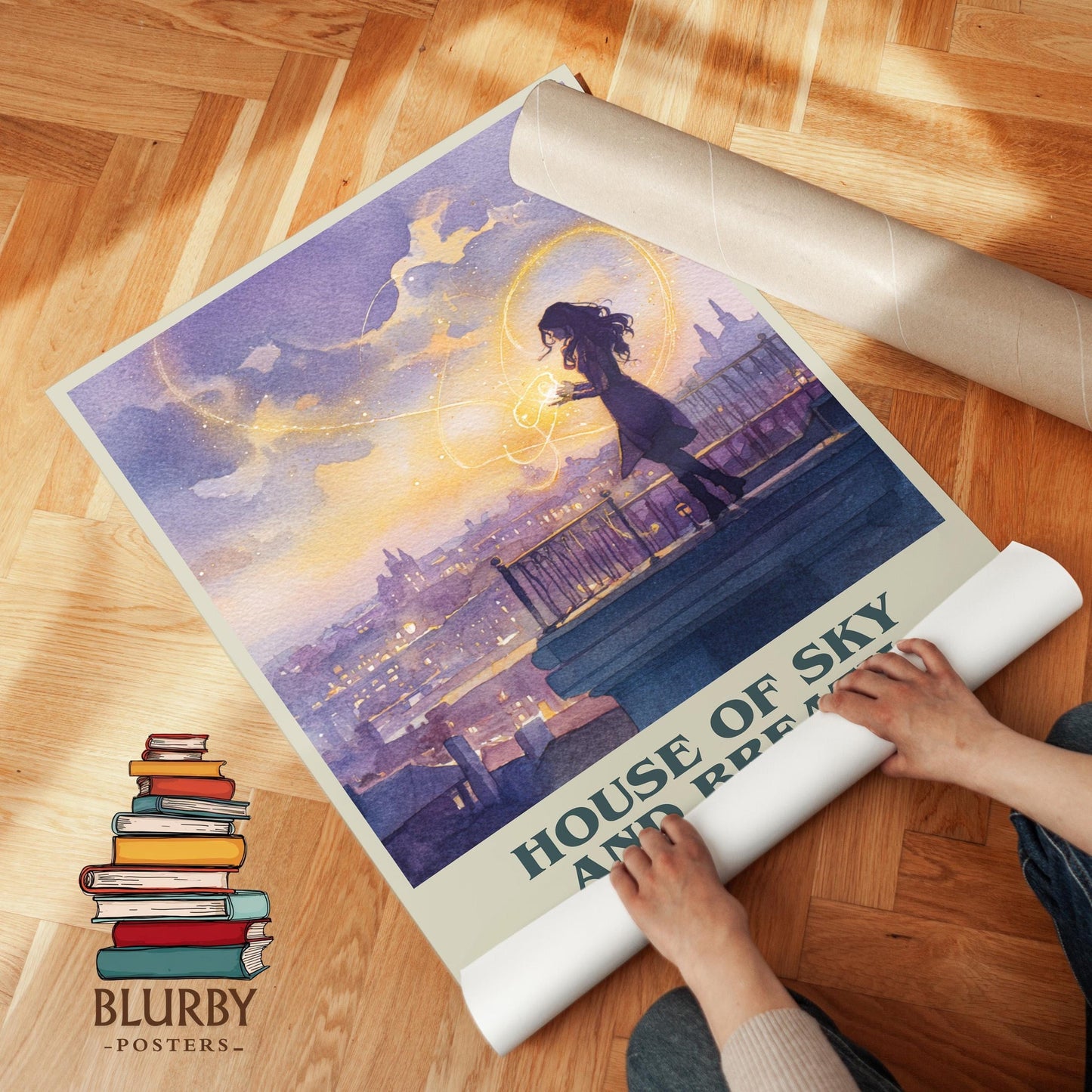House of Sky and Breath book cover poster paired in gallery wall – literary art prints
