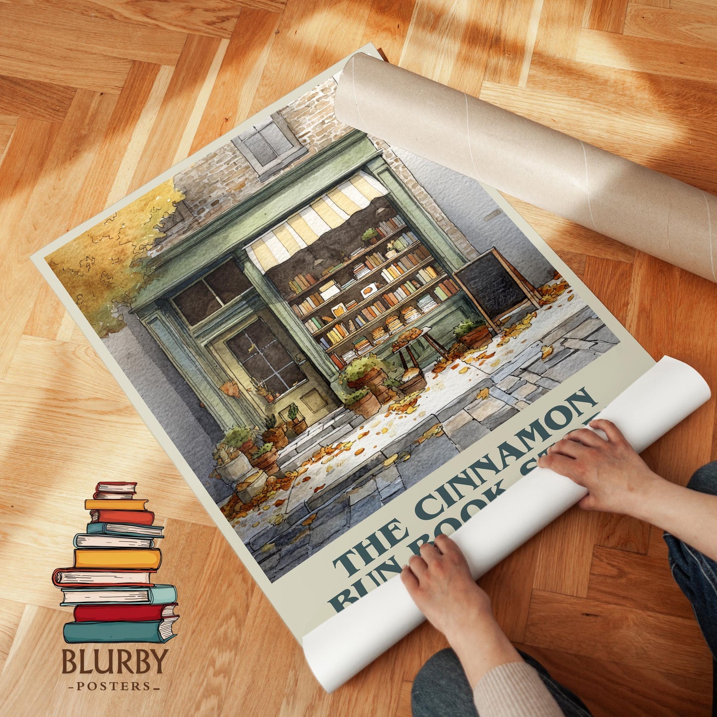 The Cinnamon Bun Book Store book poster packaging – museum-quality print rolled in protective tube