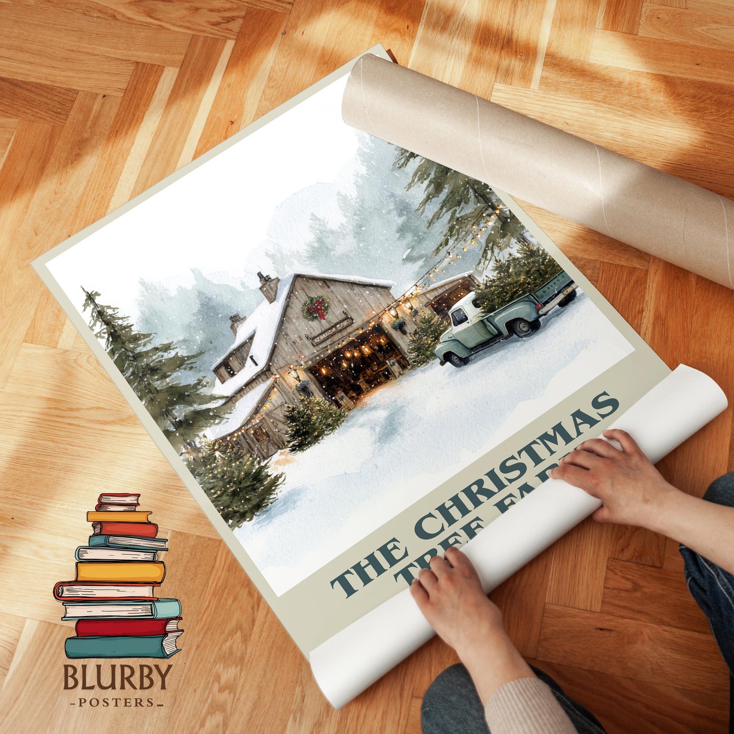 The Christmas Tree Farm book poster packaging – museum-quality print rolled in protective tube
