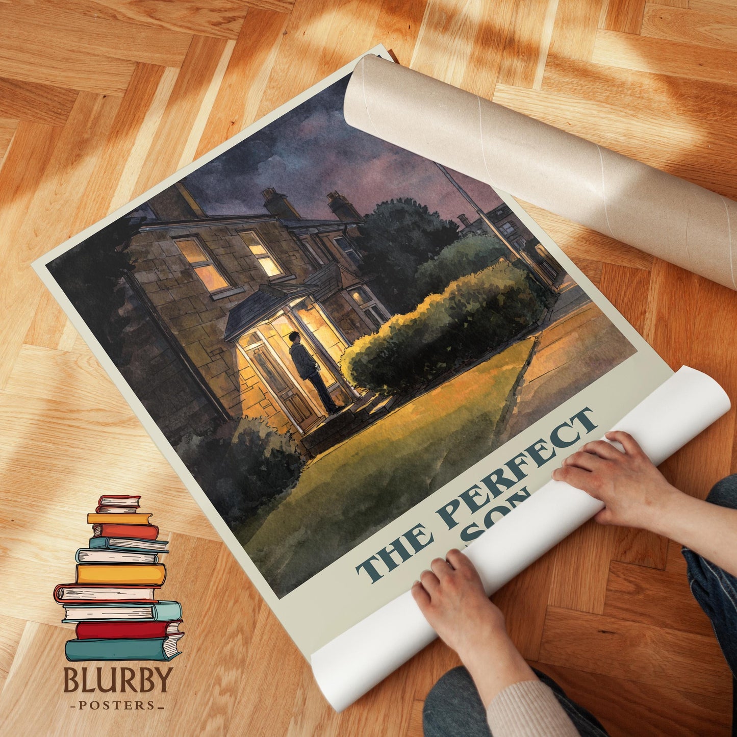 The Perfect Son book poster packaging – museum-quality print rolled in protective tube