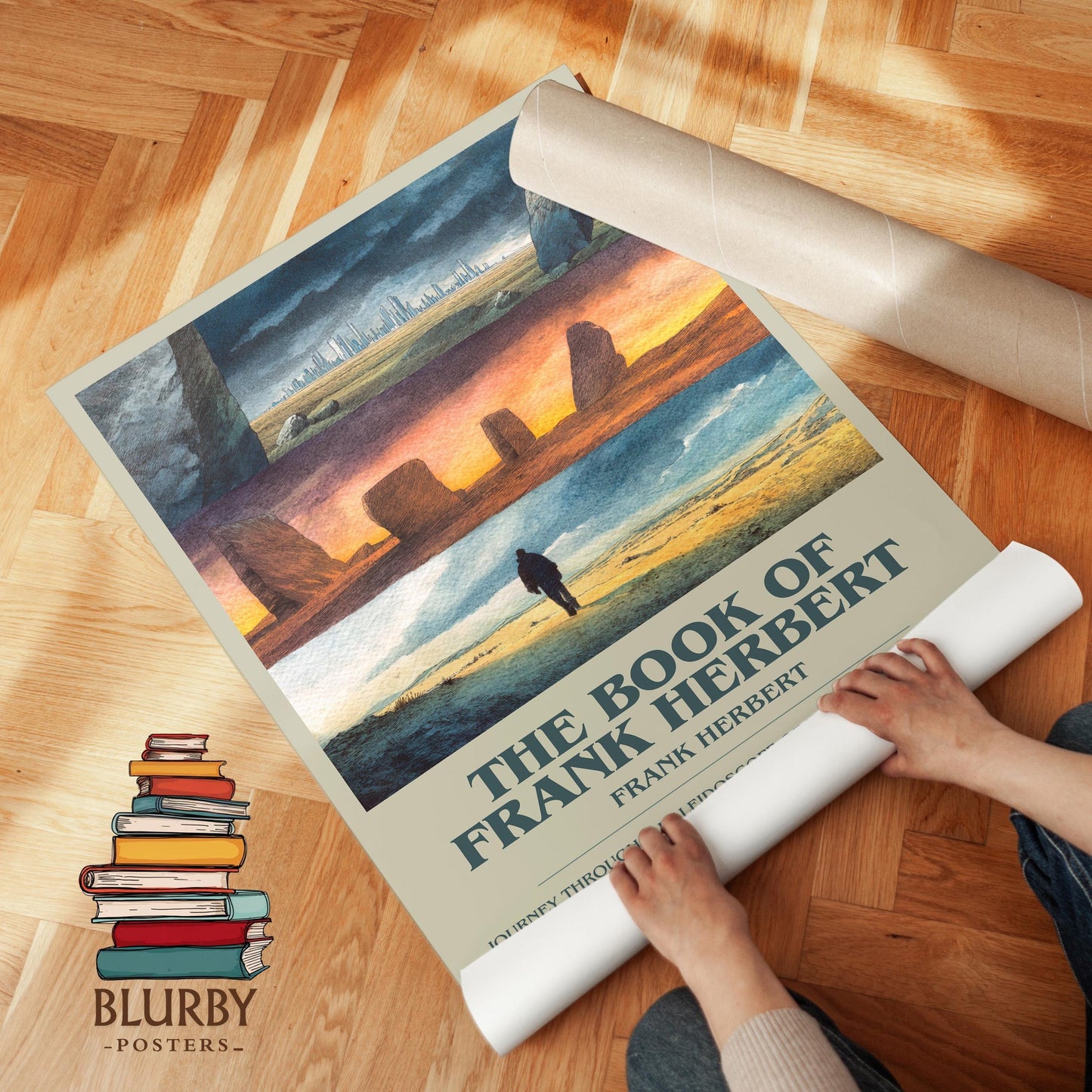 The Book of Frank Herbert book poster packaging – museum-quality print rolled in protective tube