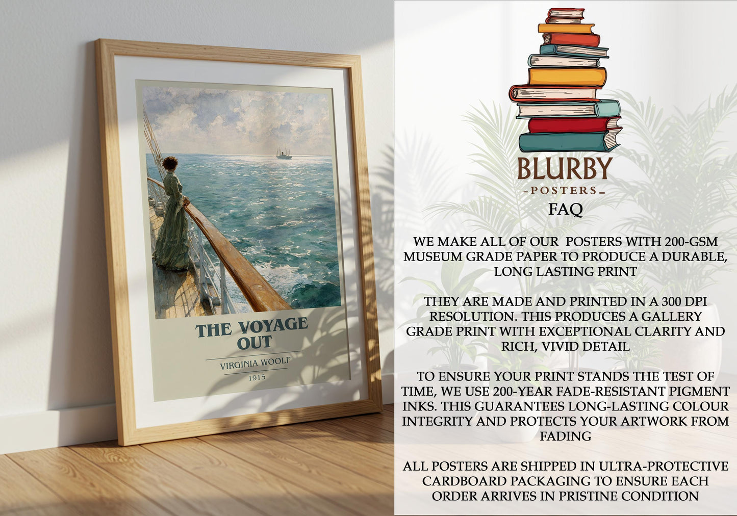 The Voyage Out by Virginia Woolf | Book Poster | Literary Art Gift For Book Lover | Novel Inspired Wall Art | Free Delivery